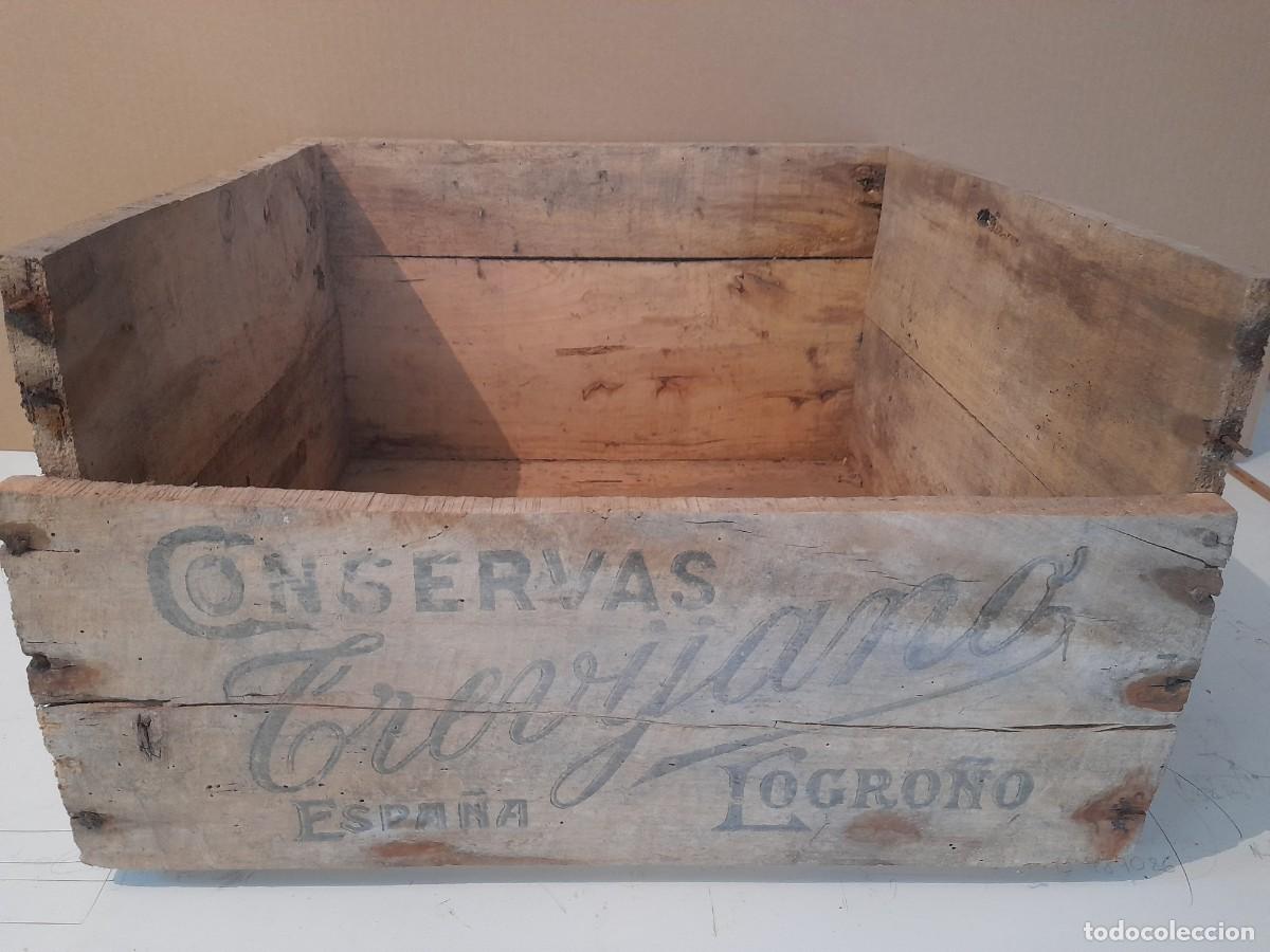 Bo&icirc;tes et petites bo&icirc;tes m&eacute;talliques: CAJA DE CONSERVAS TREVIJANO LOGRO&Ntilde;O (LA RIOJA) A&Ntilde;O 1930