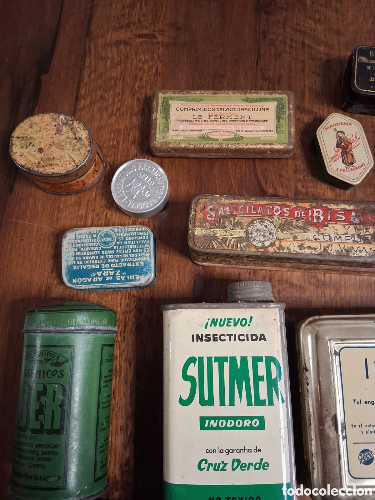 Cajas y cajitas met&aacute;licas: 23 LATAS ANTIGUAS DE MEDICAMENTOS - Foto 2