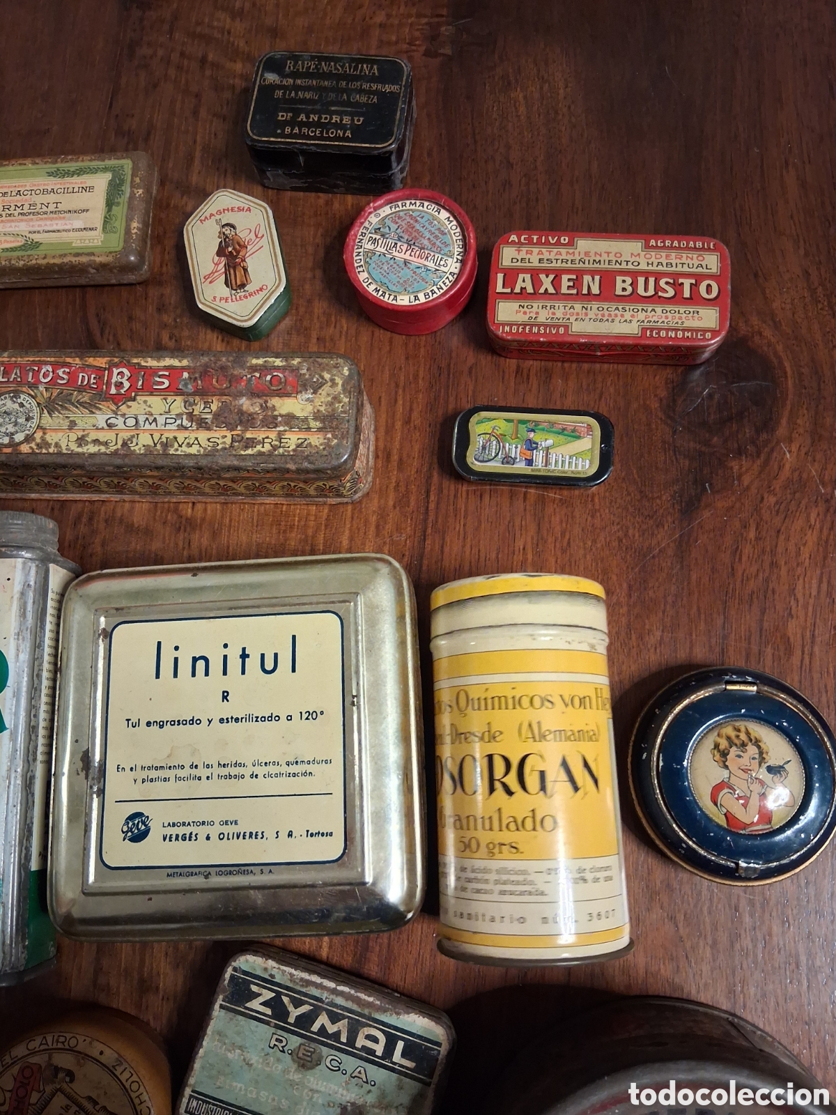 Cajas y cajitas met&aacute;licas: 23 LATAS ANTIGUAS DE MEDICAMENTOS - Foto 3