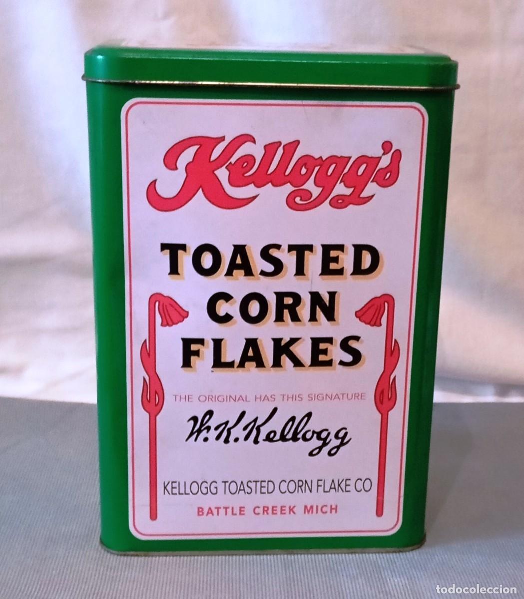 Cajas y cajitas met&aacute;licas: Lata Kelloggs Toasted Corn Flakes Colecci&oacute;n - Foto 1