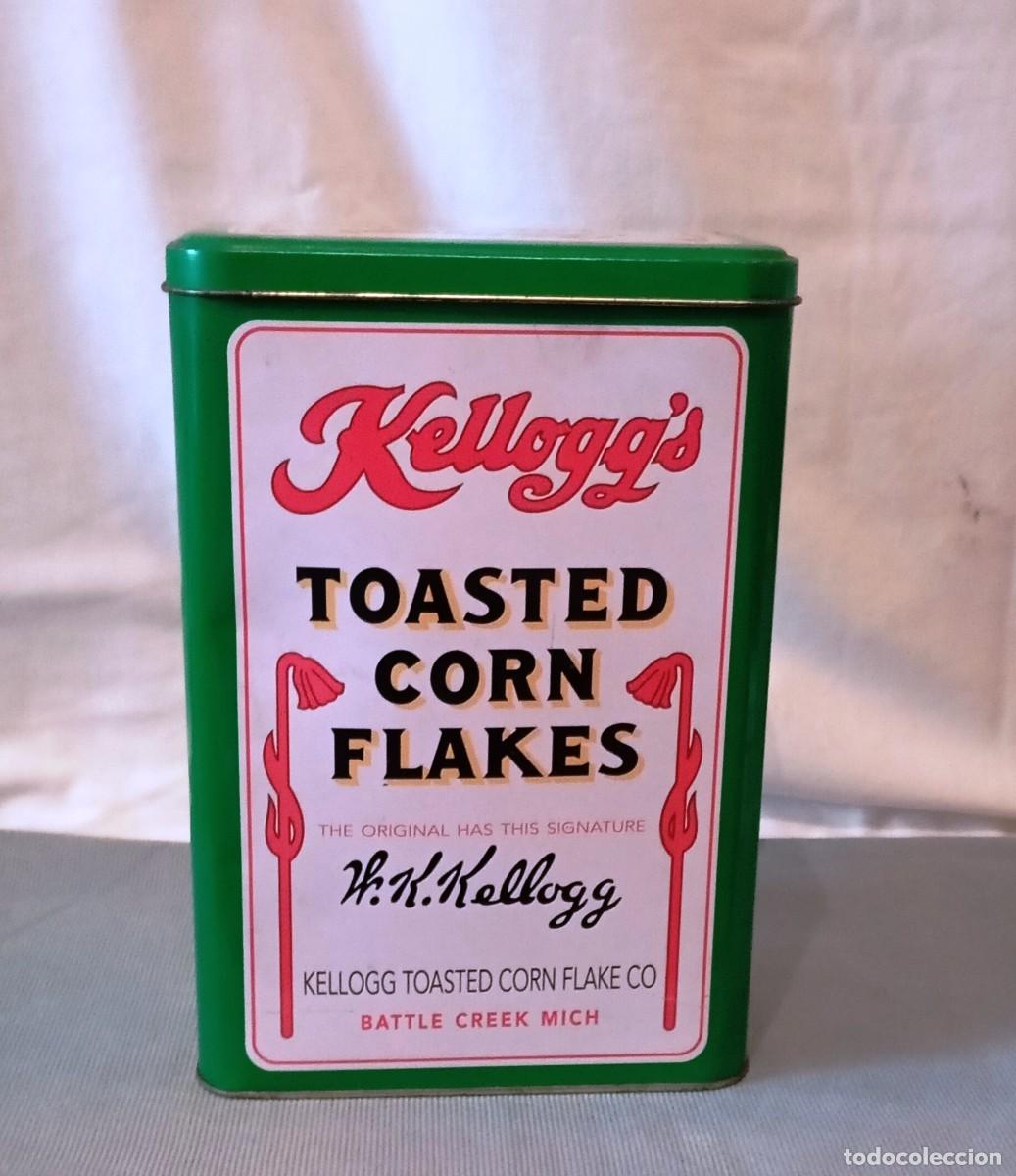Cajas y cajitas met&aacute;licas: Lata Kelloggs Toasted Corn Flakes Colecci&oacute;n - Foto 2