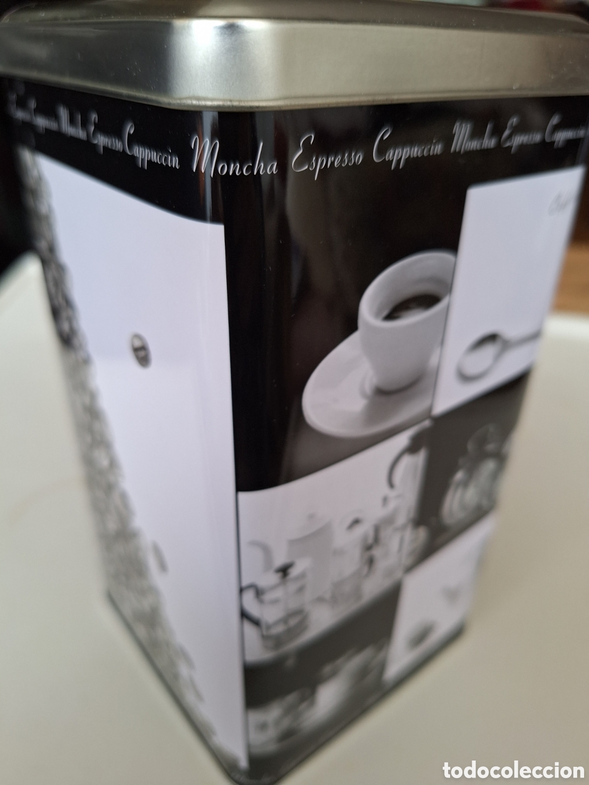 Cajas y cajitas met&aacute;licas: Caja de lata caf&eacute; nueva - Foto 3