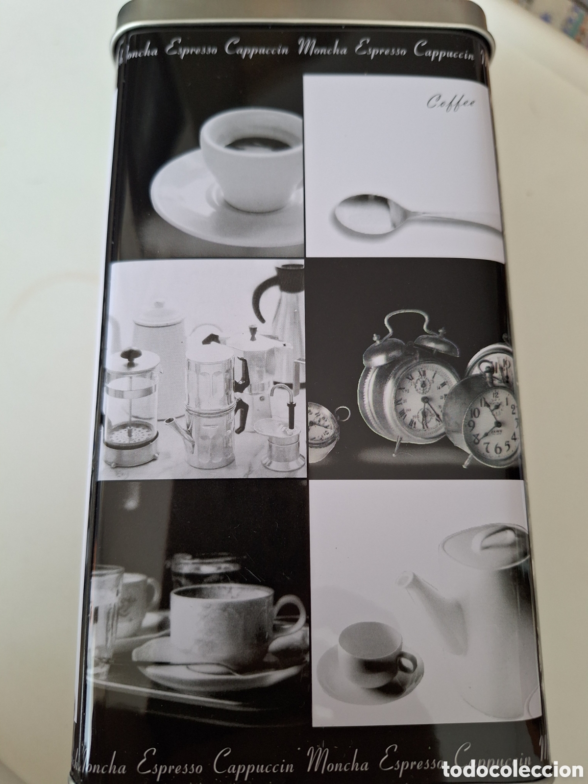 Cajas y cajitas met&aacute;licas: Caja de lata caf&eacute; nueva - Foto 1