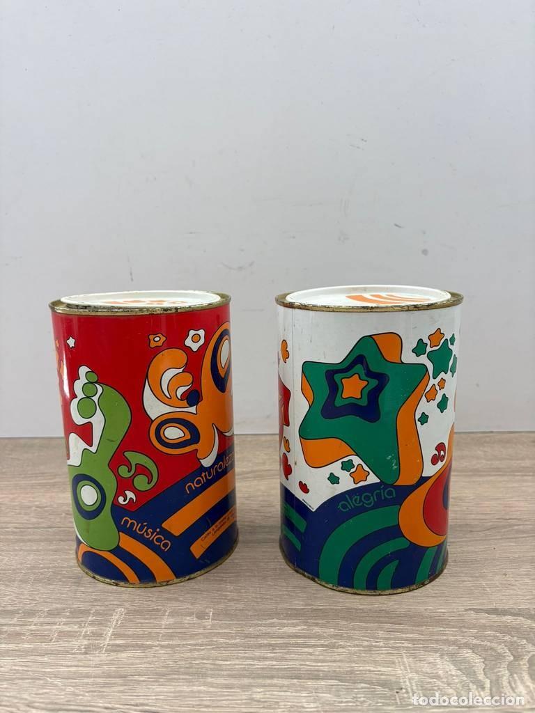 Cajas y cajitas met&aacute;licas: 2 BOTES DE CAF&Eacute; DE HOJALATA - Foto 1