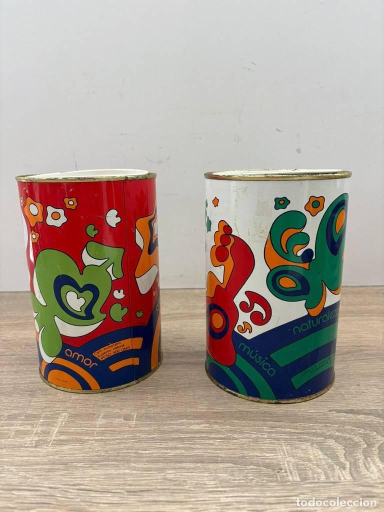 Cajas y cajitas met&aacute;licas: 2 BOTES DE CAF&Eacute; DE HOJALATA - Foto 3