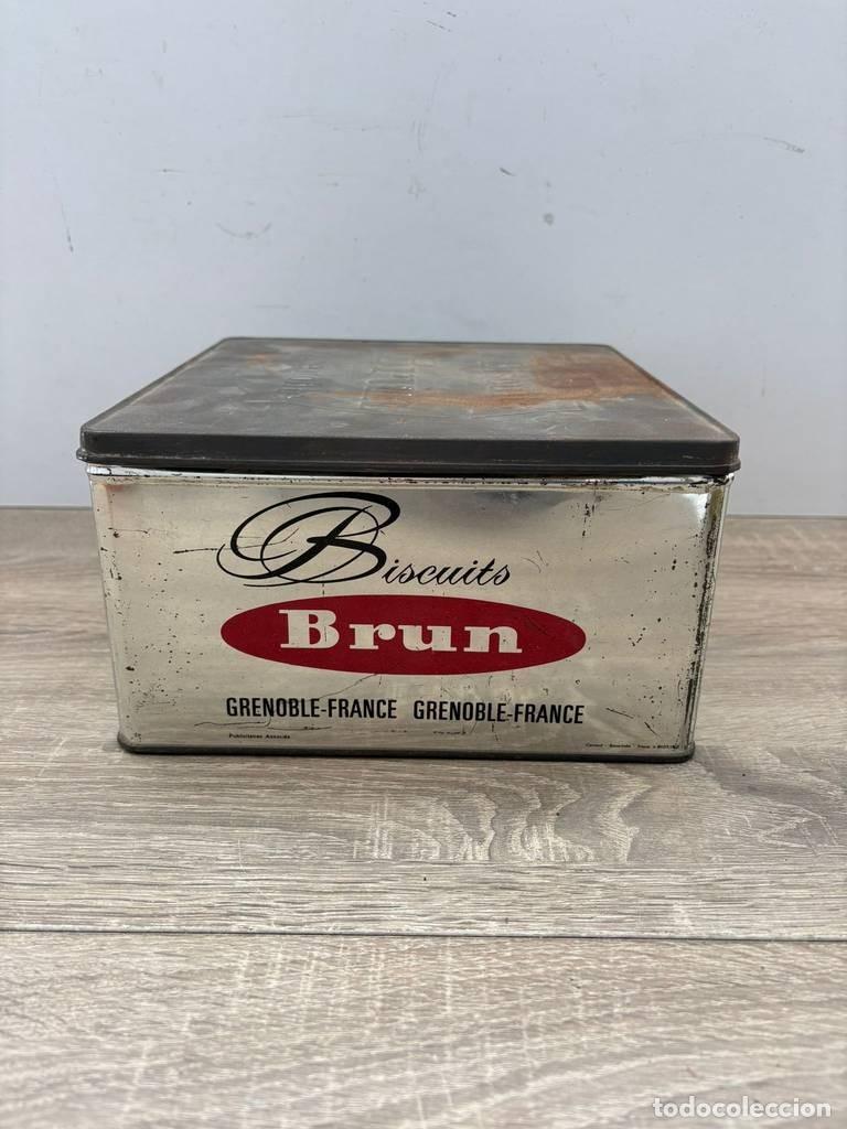 Cajas y cajitas met&aacute;licas: LATA DE BISCUITS BRUN - Foto 1