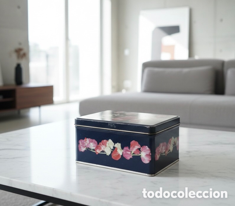 Boxes and metal boxes: CAJA DE COLA CAO, DISE&Ntilde;O FLORES, A&Ntilde;OS 70