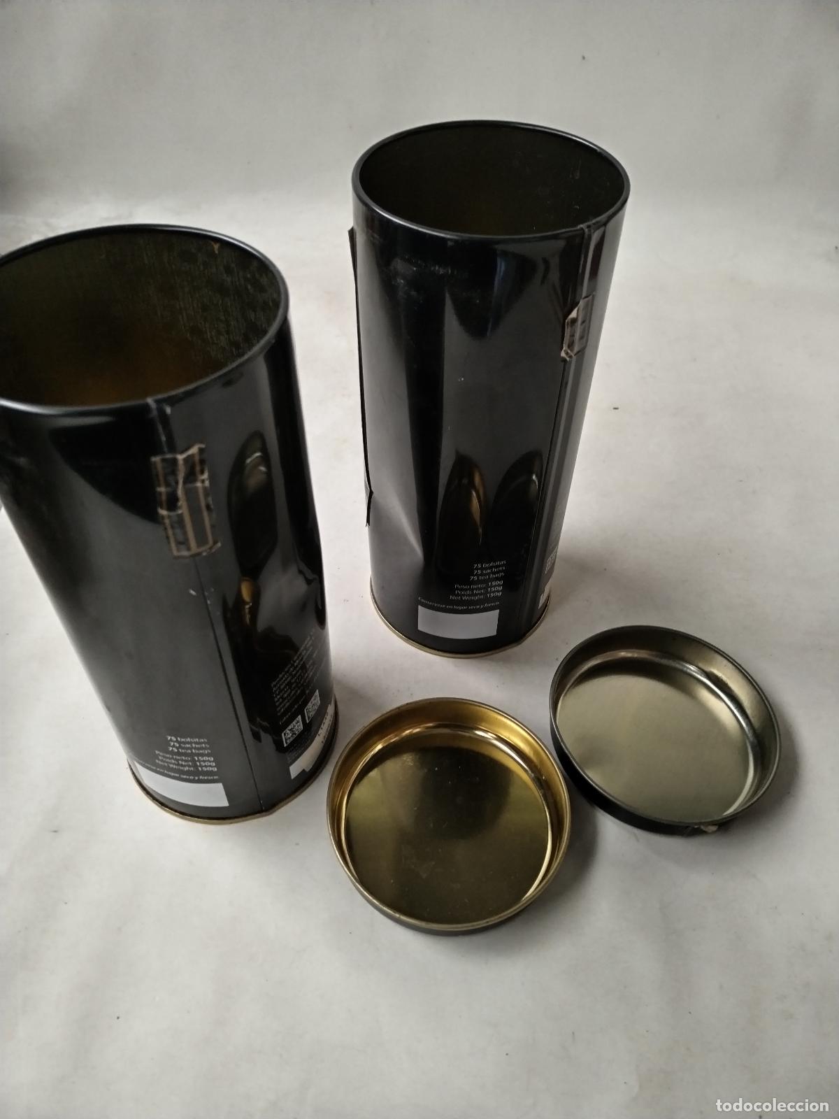 Cajas y cajitas met&aacute;licas: dos botes metalicos de tea salzillo - Foto 2