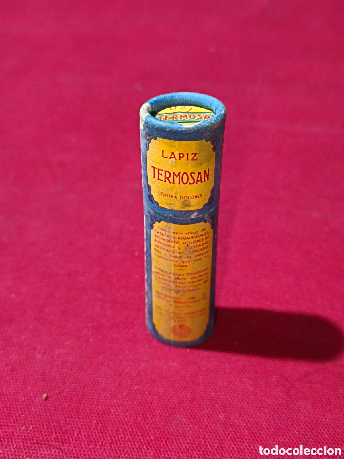 Cajas y cajitas met&aacute;licas: Antigua caja con l&aacute;piz termosan - Foto 1