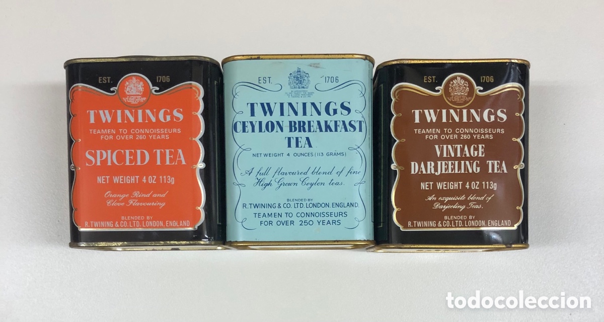 Cajas y cajitas met&aacute;licas: LOTE de 3 CAJAS de t&eacute; TWININGS - Foto 1