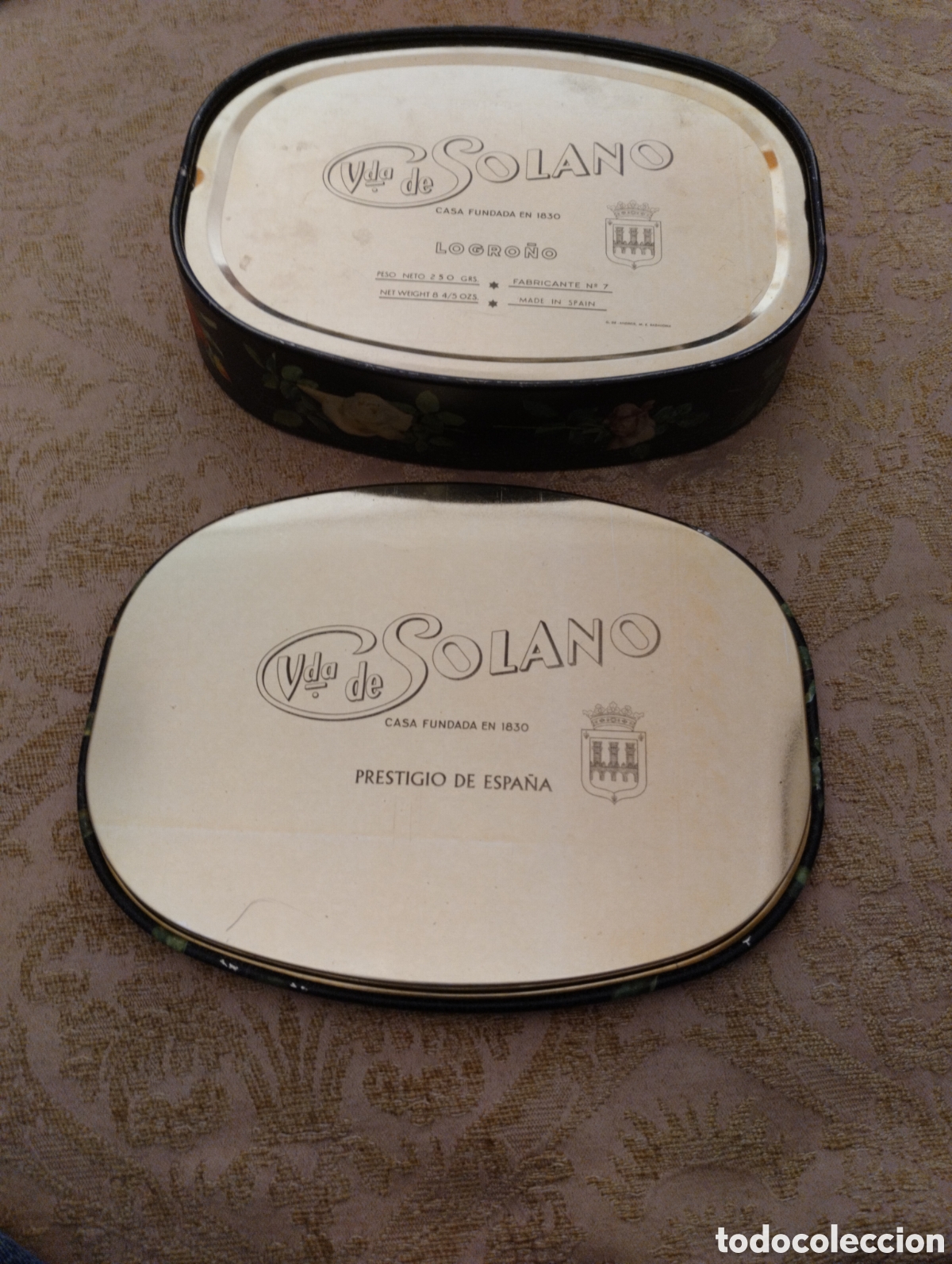 Cajas y cajitas met&aacute;licas: Caja antigua Vda de Solano - Foto 2
