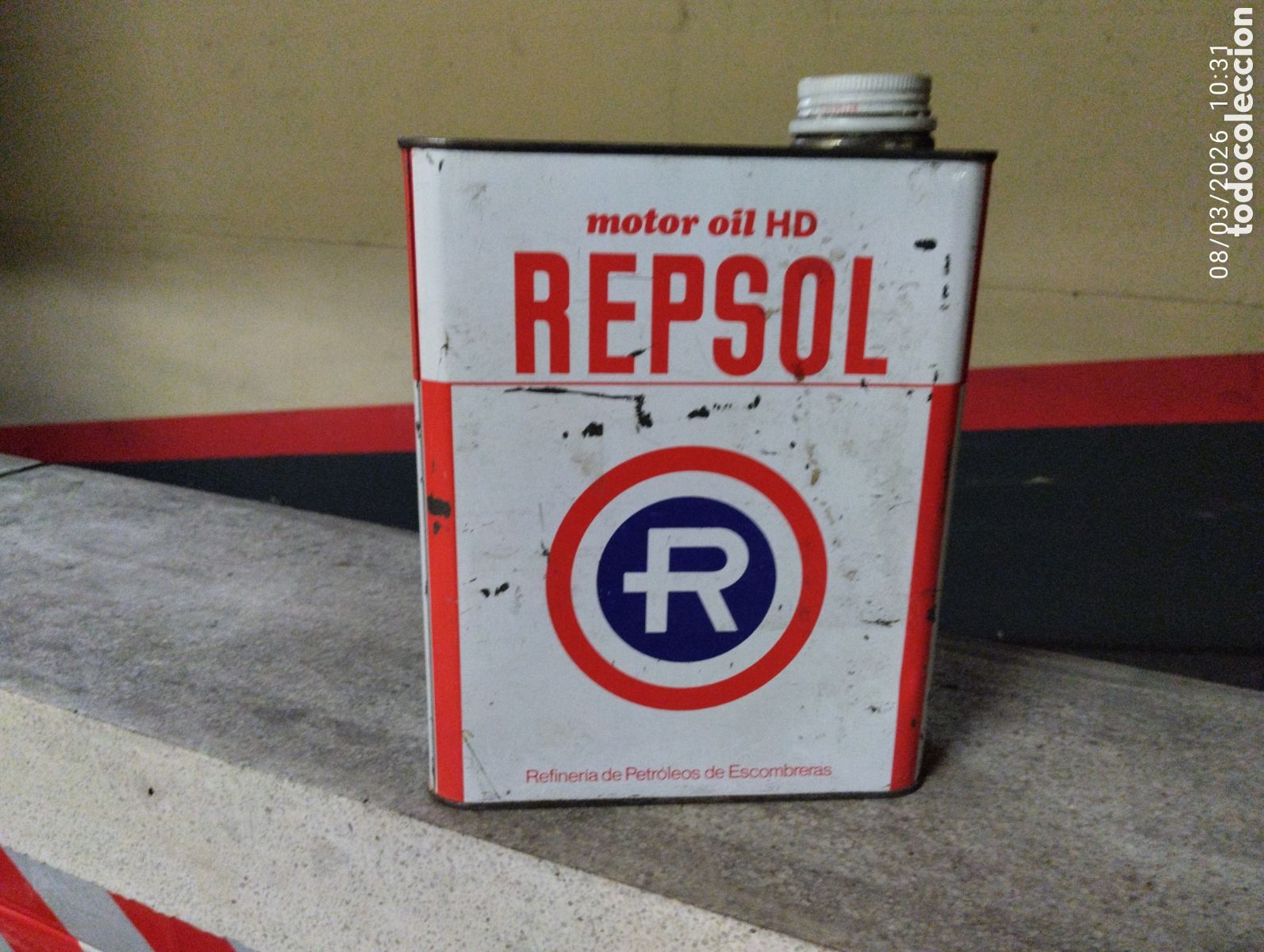 Cajas y cajitas met&aacute;licas: TODO UN CLASICO LATA ACEITE MOTOR OIL HD REPSOL ACEITE INDICADO PARA SEAT VER FOTOS