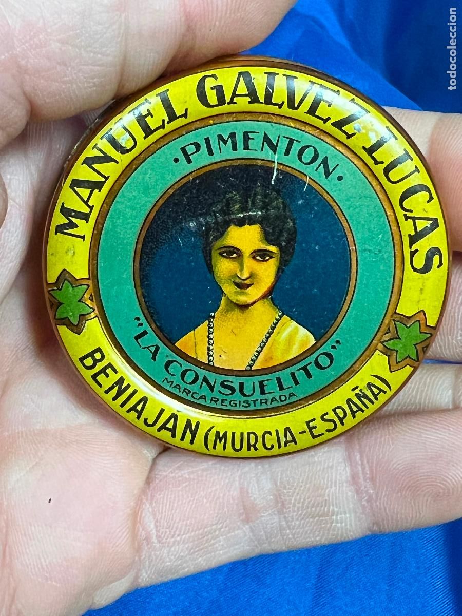 Cajas y cajitas met&aacute;licas: LATA PIMENTON MANUEL GALVEZ LUCAS LA CONSUELITO BENIAJAN