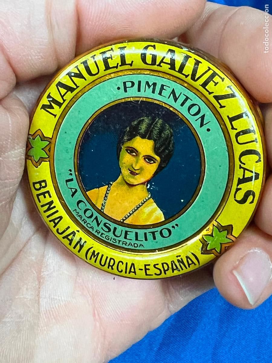 Cajas y cajitas met&aacute;licas: LATA PIMENTON MANUEL GALVEZ LUCAS LA CONSUELITO BENIAJAN