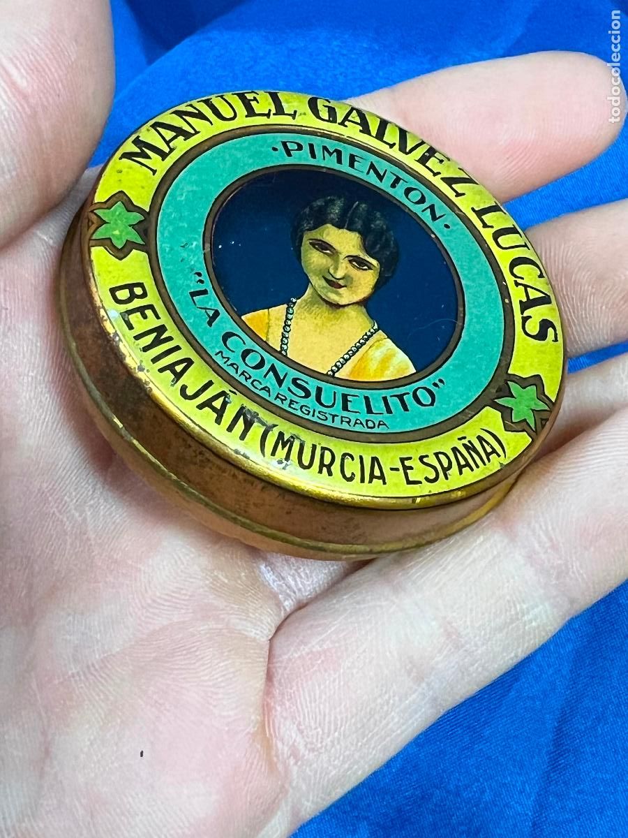 Cajas y cajitas met&aacute;licas: LATA PIMENTON MANUEL GALVEZ LUCAS LA CONSUELITO BENIAJAN