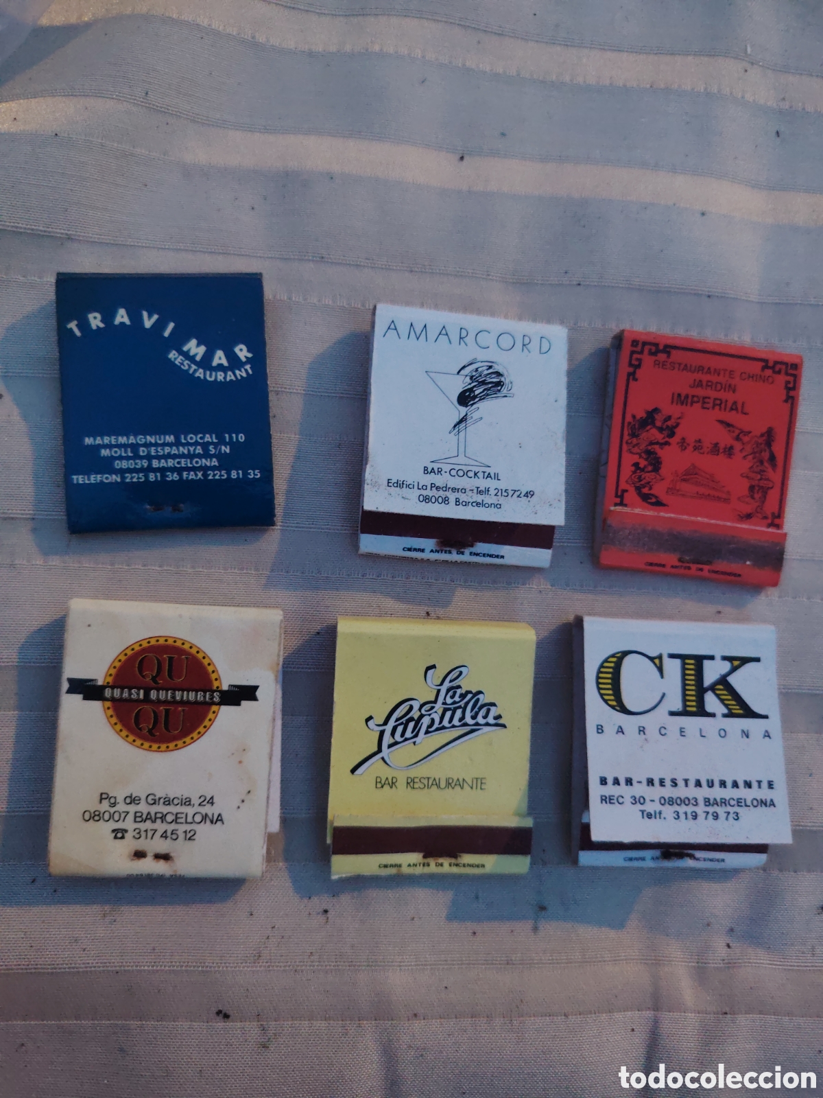 Cajas y cajitas met&aacute;licas: Lote cajas cerillas de Barcelona Travi Mar del maremagnum Amarcord pedrera Ck C&uacute;pula Quast Queviures
