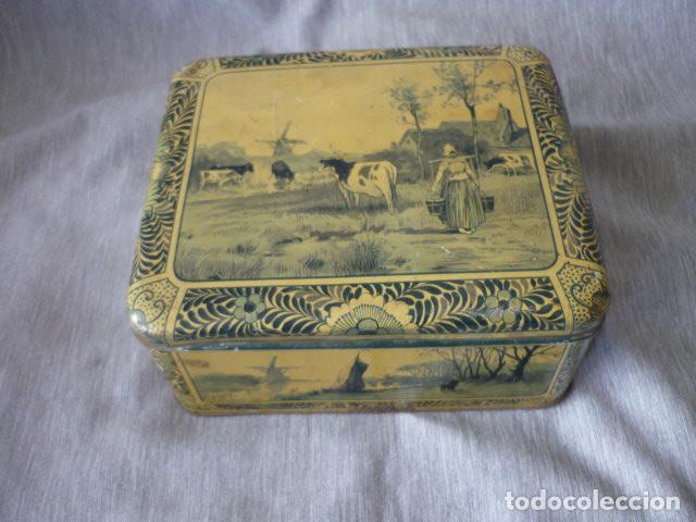 Cajas y cajitas met&aacute;licas: ANTIGUA CAJA DE LATA LITOGRAFIADA 14 X 7 X 16 CM