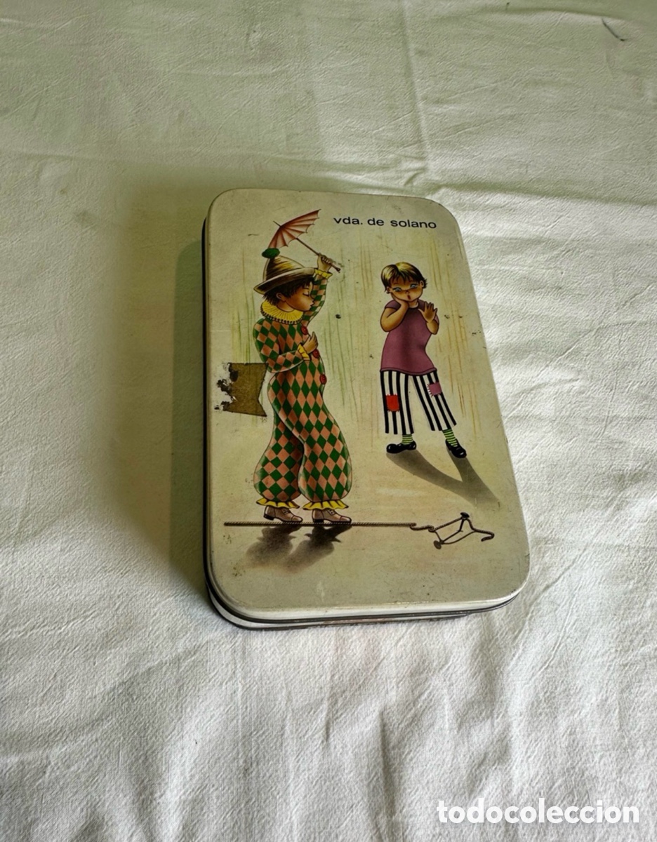 Cajas y cajitas met&aacute;licas: ANTIGUA CAJA DE CHAPA HOJALATA VIUDA DE SOLANA CARAMELOS
