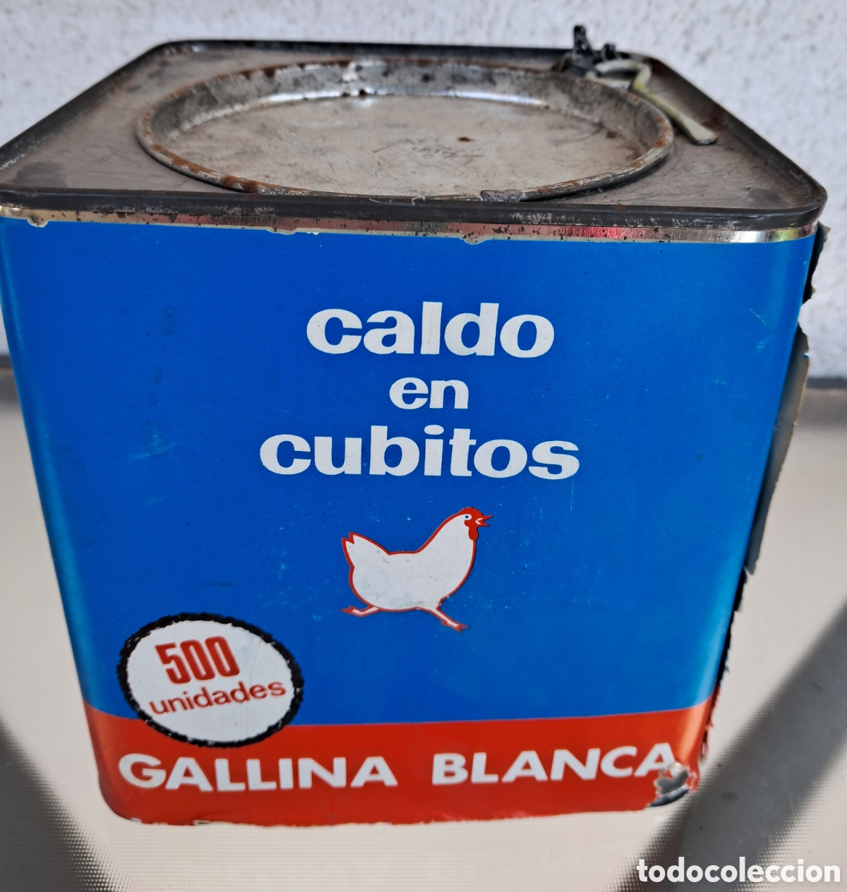 Cajas y cajitas met&aacute;licas: Lata antigua Gallina Blanca