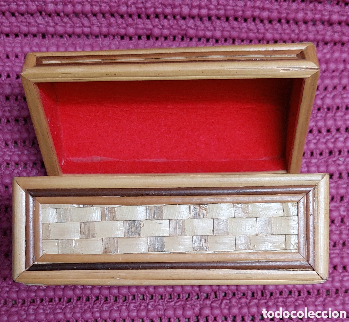 Cajas y cajitas met&aacute;licas: Preciosa caja elaborada con madera y mimbre - Foto 4