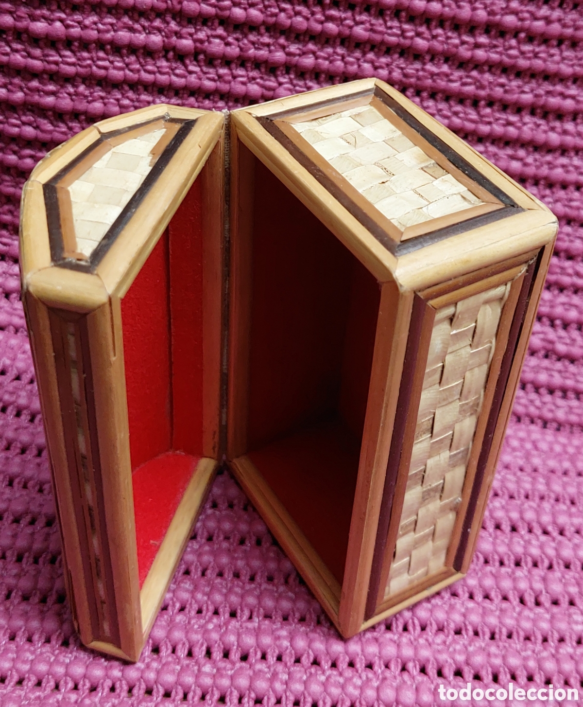 Cajas y cajitas met&aacute;licas: Preciosa caja elaborada con madera y mimbre - Foto 5