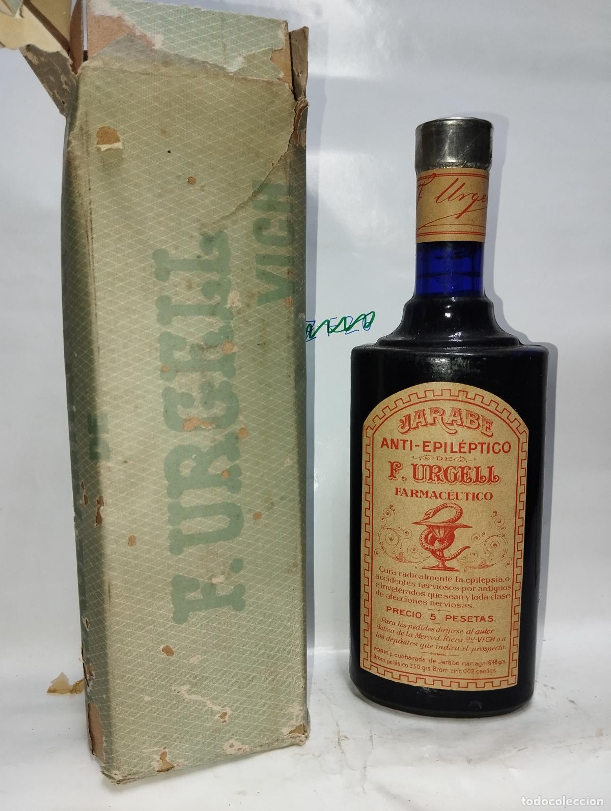 Cajas y cajitas met&aacute;licas: FRASCO DE FARMACIA JARABE ANTI-EPILEPTICO F. URGELL VICH // MEDICAMENTO ANTIGUO
