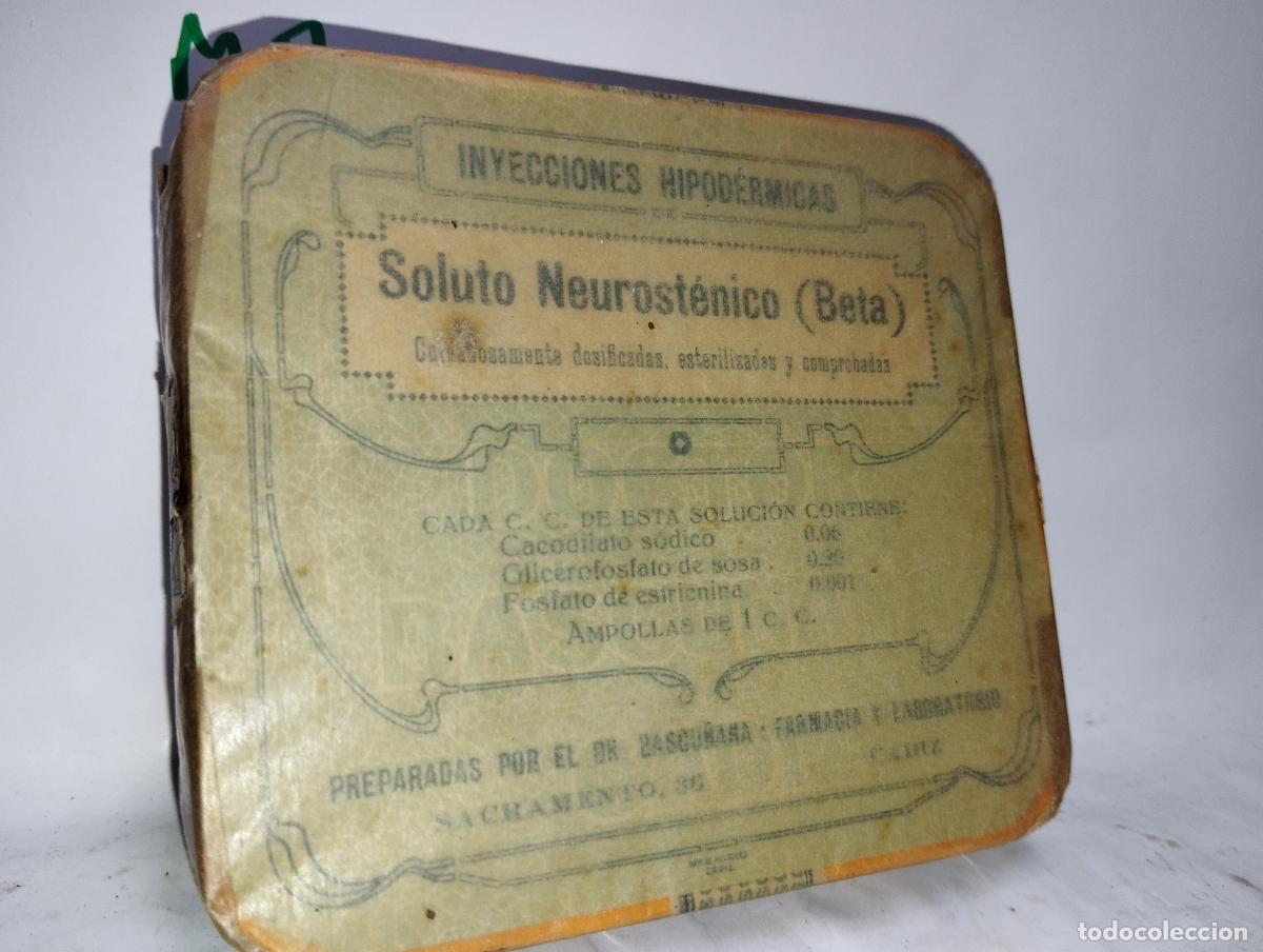 Cajas y cajitas met&aacute;licas: CAJA DE FARMACIA NEUROSTENIC BETA BASCU&Ntilde;ANA C&Aacute;DIZ // MEDICAMENTO ANTIGUO