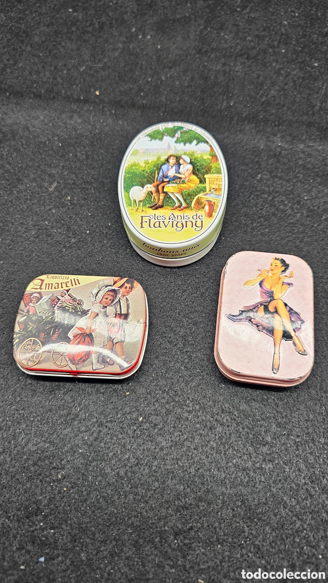 Cajas y cajitas met&aacute;licas: Lote de cajitas met&aacute;licas de caramelos