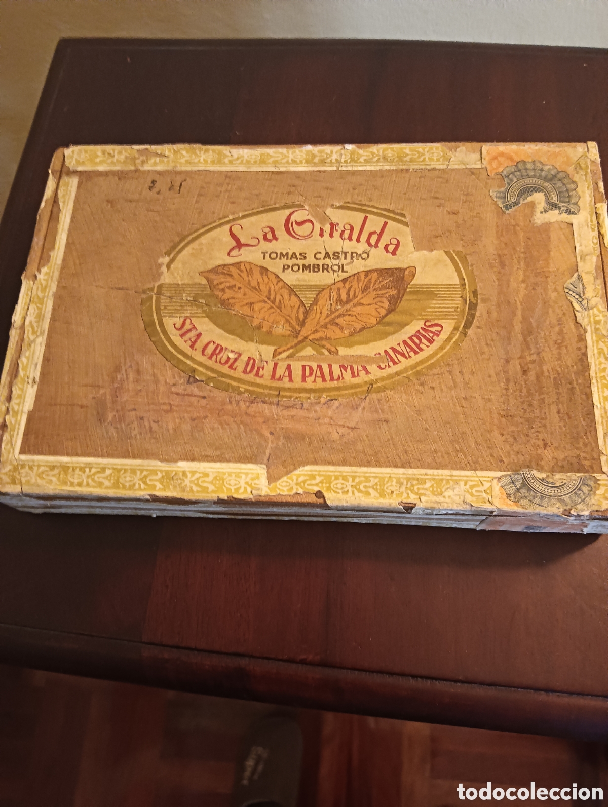 Cajas y cajitas met&aacute;licas: CAJA DE PUROS LA GIRALDA TOMAS CASTRO POMBROL STA CRUZ DE LA PALMA CANARIAS VACIA