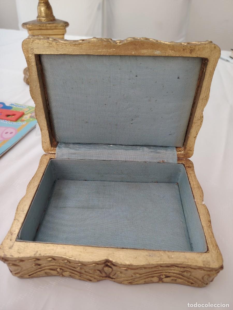 Cajas y cajitas met&aacute;licas: caja joyero madera dorada - Foto 2