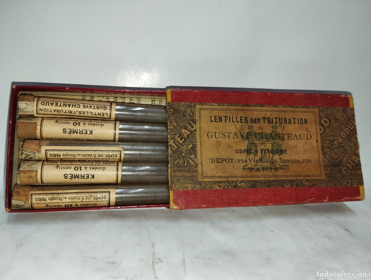 Cajas y cajitas met&aacute;licas: CAJA DE FARMACIA KERMES LENTICULAS CHANTEAUD PARIS // MEDICAMENTO ANTIGUA