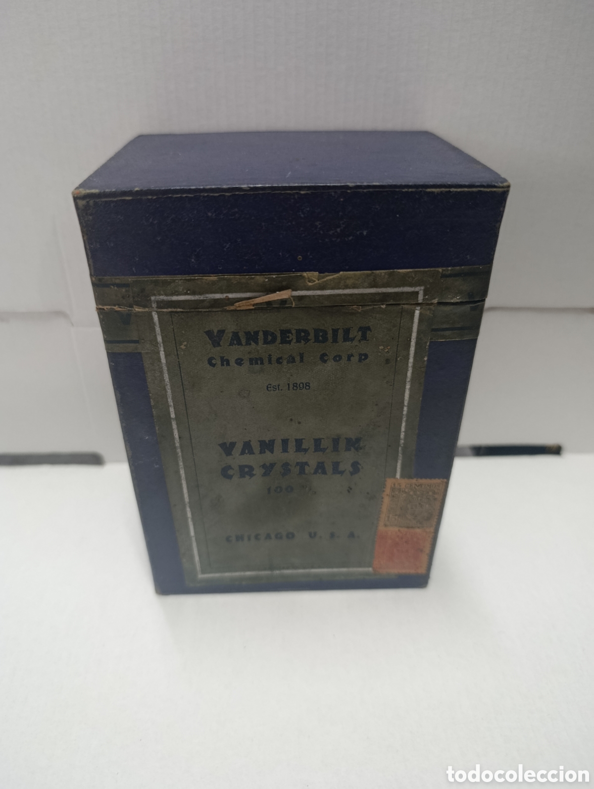 Cajas y cajitas met&aacute;licas: Rara caja de loci&oacute;n Vanderbilt vanillin crystals 100.