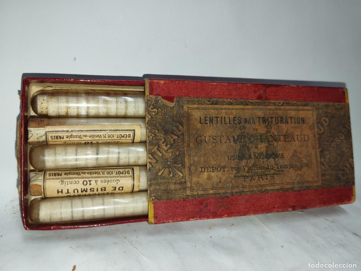 Bo&icirc;tes et petites bo&icirc;tes m&eacute;talliques: CAJA DE FARMACIA SALICILATO DE BISMUTO LENTICULAS CHANTEAUD PARIS // MEDICAMENTO ANTIGUA