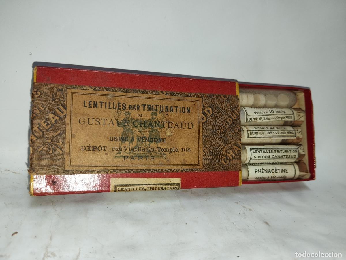 Caixas e caixinhas met&aacute;licas: CAJA DE FARMACIA FENACETINA LENTICULAS CHANTEAUD PARIS // MEDICAMENTO ANTIGUA