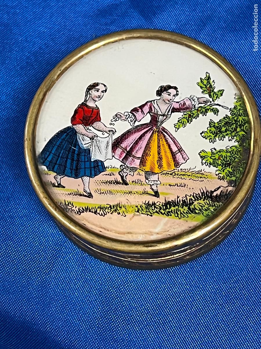 Cajas y cajitas met&aacute;licas: Antigua caja de Rap&eacute; Snuff Box. Finales de siglo XIX