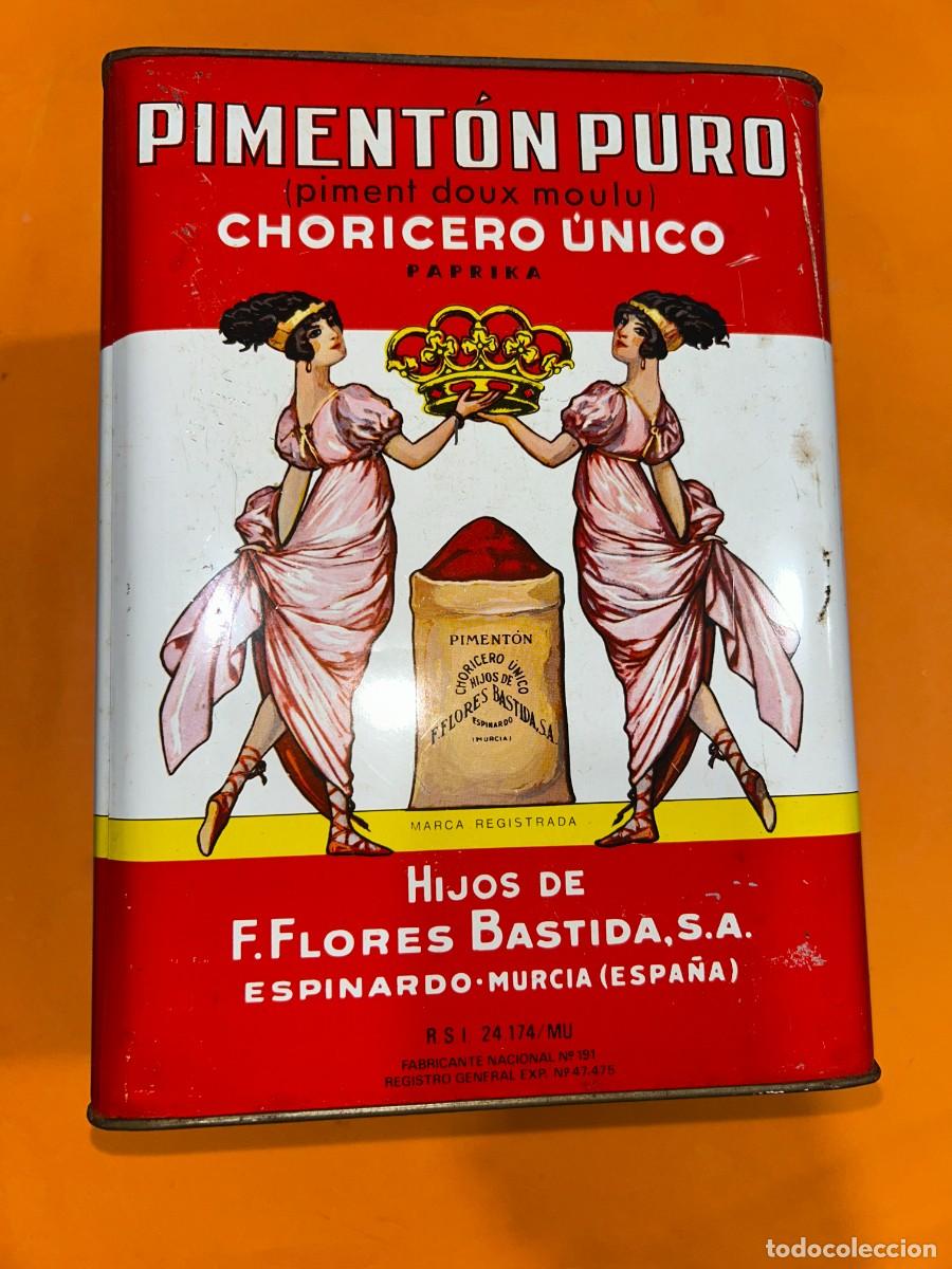 Boxes and metal boxes: LATA DE PIMENTON GRANDE HIJOS DE F. FLORES BASTIDA - ESPINARDO - MURCIA