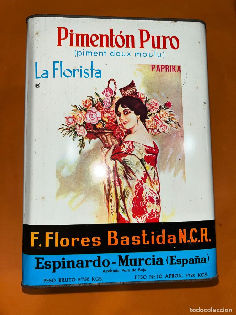 Cajas y cajitas met&aacute;licas: LATA DE PIMENTON 5,7 KG. LA FLORISTA F. FLORES BASTIDA - ESPINARDO - MURCIA