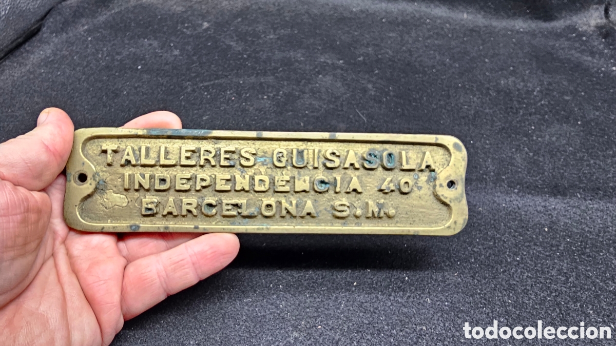 Cajas y cajitas met&aacute;licas: Antigua placa de bronce