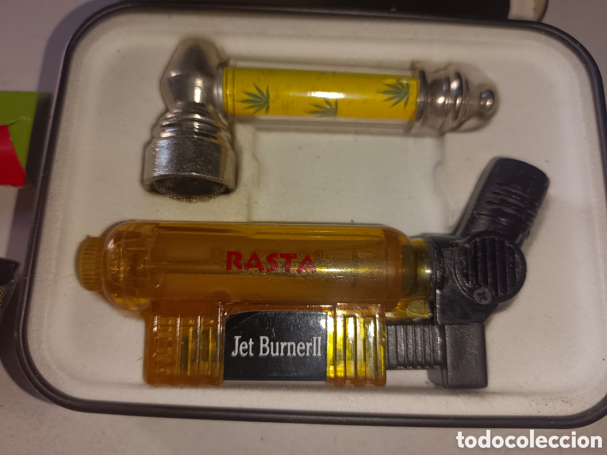 Cajas y cajitas met&aacute;licas: Mechero soplete mas pipa Rasta - Foto 3