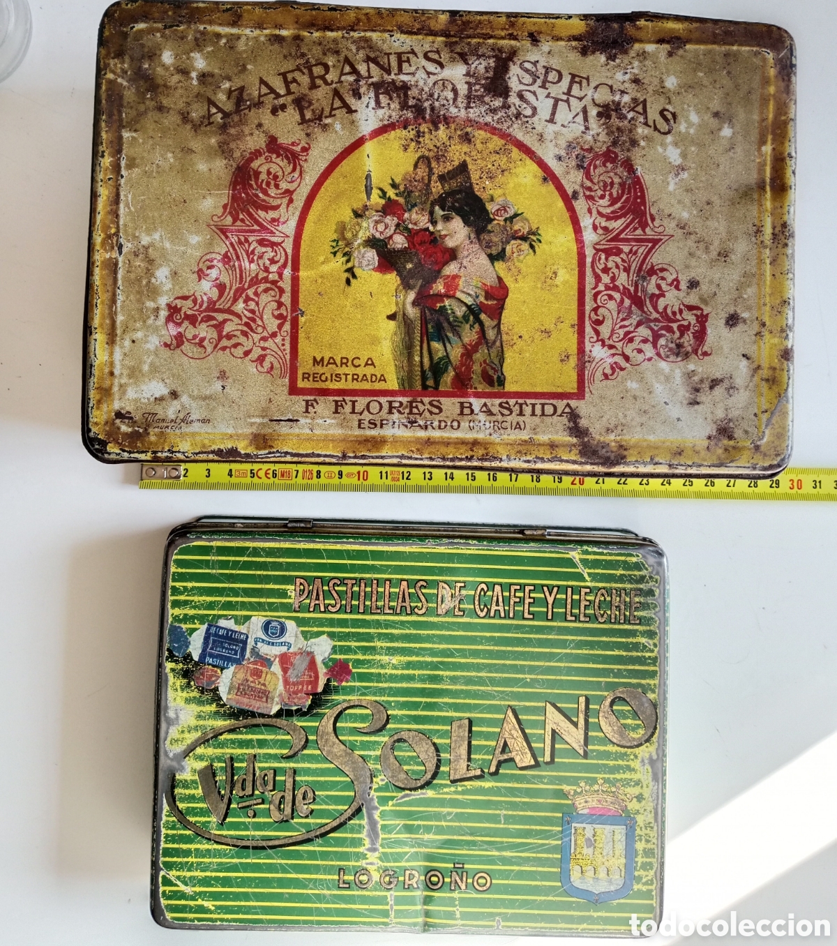 Cajas y cajitas met&aacute;licas: 2 CAJAS : AZAFR&Aacute;N LA FLORISTA Y SOLANO. Grandes