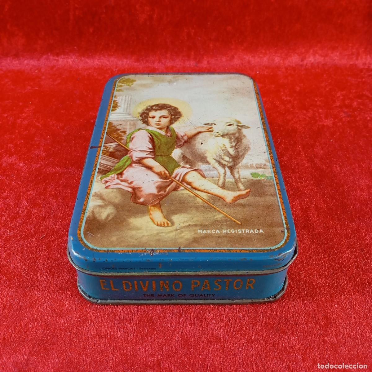 Cajas y cajitas met&aacute;licas: CAJA MET&Aacute;LICA - LATA MANUEL BAENA CASTELLANO - EL DIVINO PASTOR - VINTAGE - 180 X 115 X 40 MM / 2663