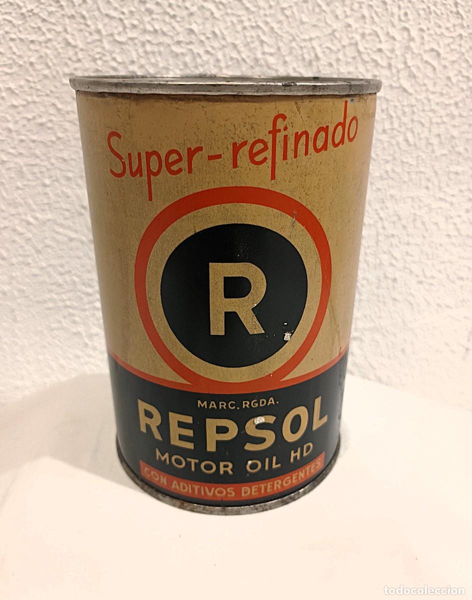 Cajas y cajitas met&aacute;licas: ANTIGUA LATA ACEITE REPSOL MOTOR OIL HD
