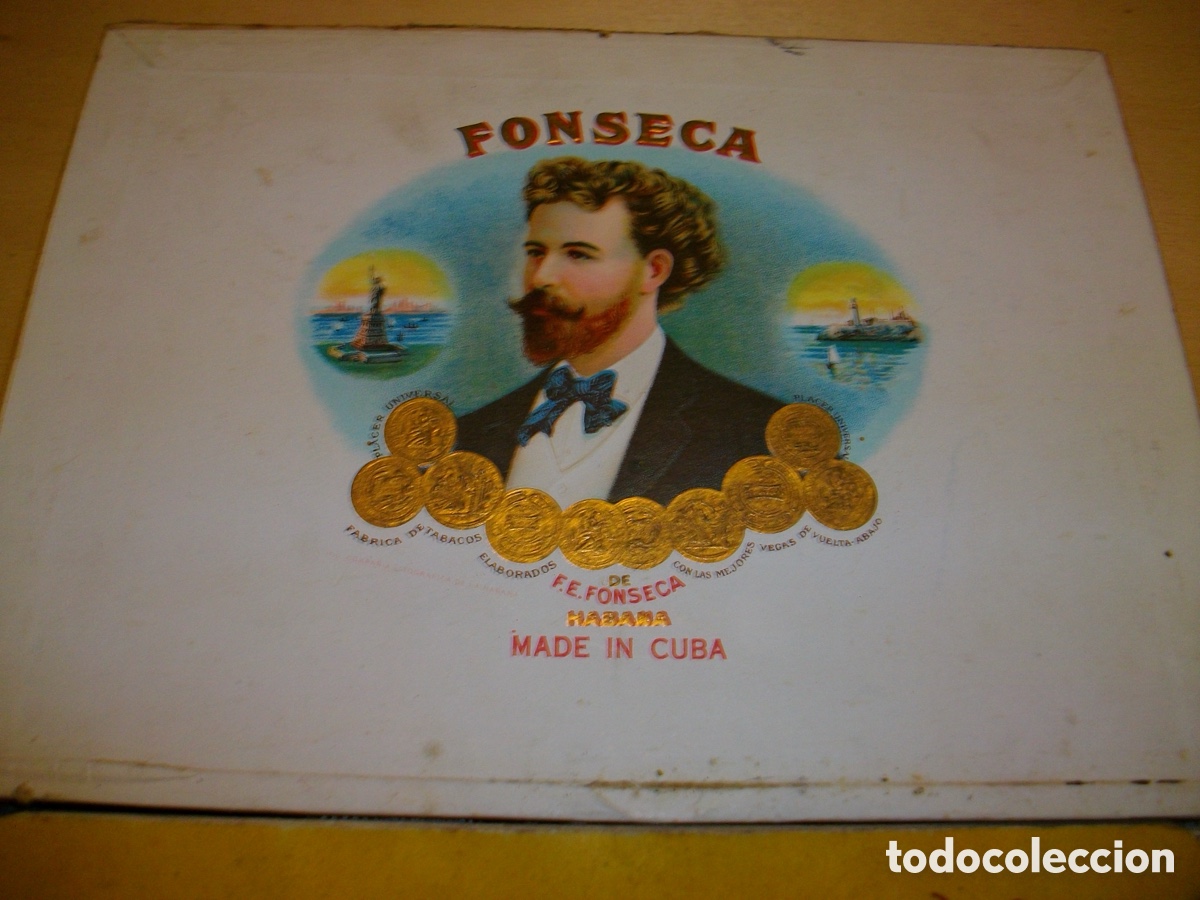 Cajas y cajitas met&aacute;licas: Antigua caja de puros Fonseca en excelente estado