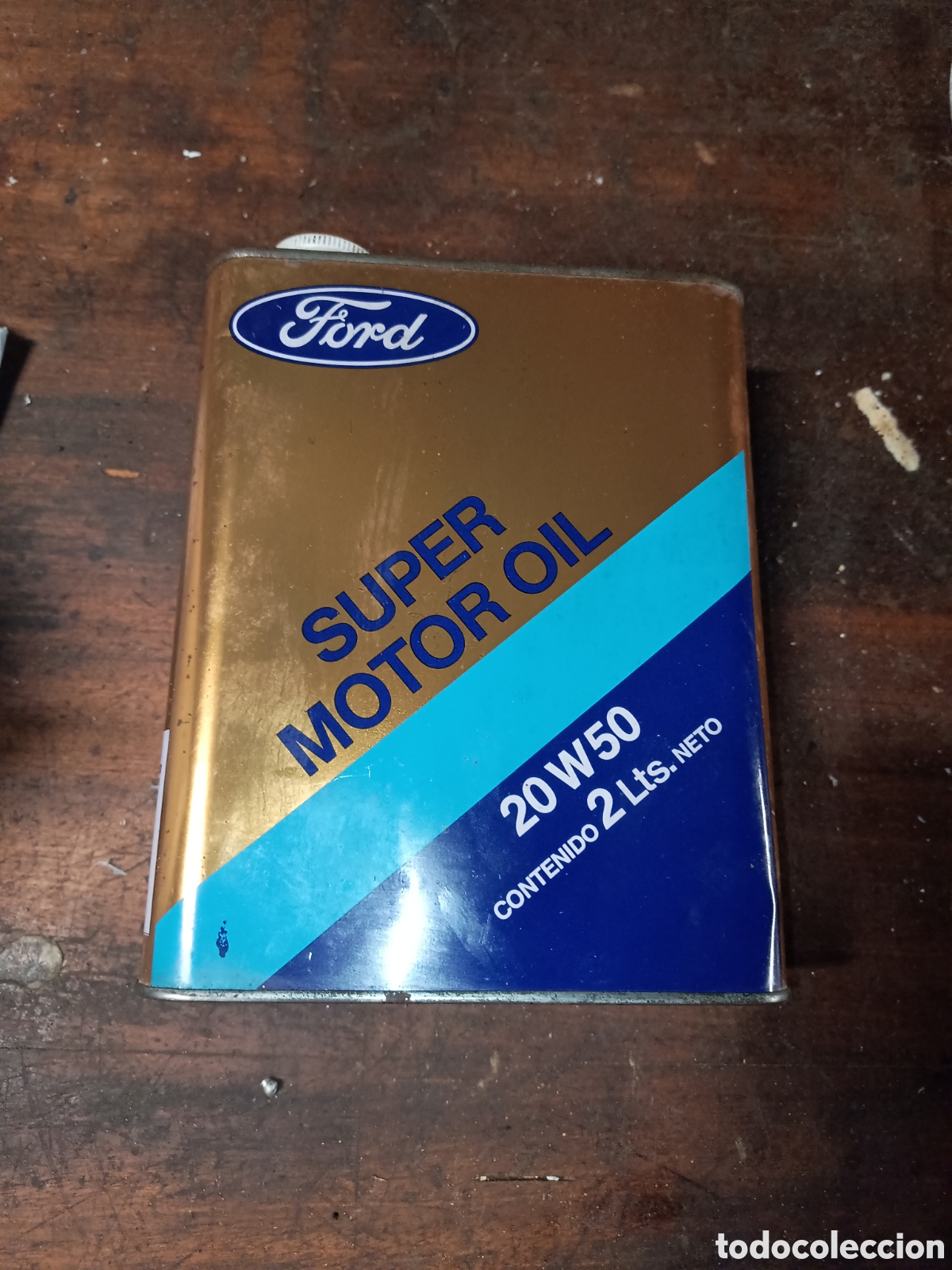 Cajas y cajitas met&aacute;licas: Lata de aceite de motor lubricante metal Ford super motor oil 20W50 2 litros