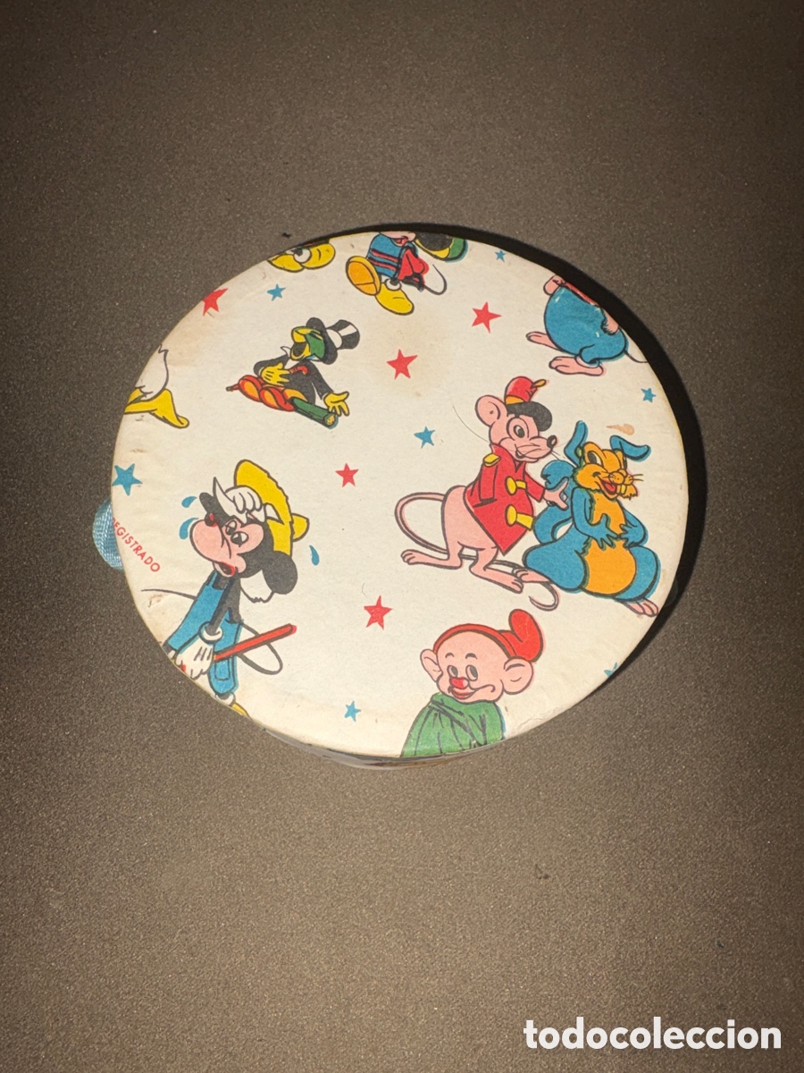 Cajas y cajitas met&aacute;licas: ANTIGUA CAJA REDONDA DE CART&Oacute;N (DISNEY WORLD ) ORIGINAL de la d&eacute;cada de los 50