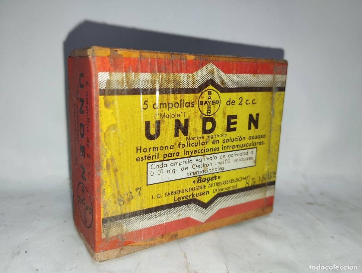 Cajas y cajitas met&aacute;licas: CAJA DE FARMACIA UNDEN Bayer // MEDICAMENTO ANTIGUO