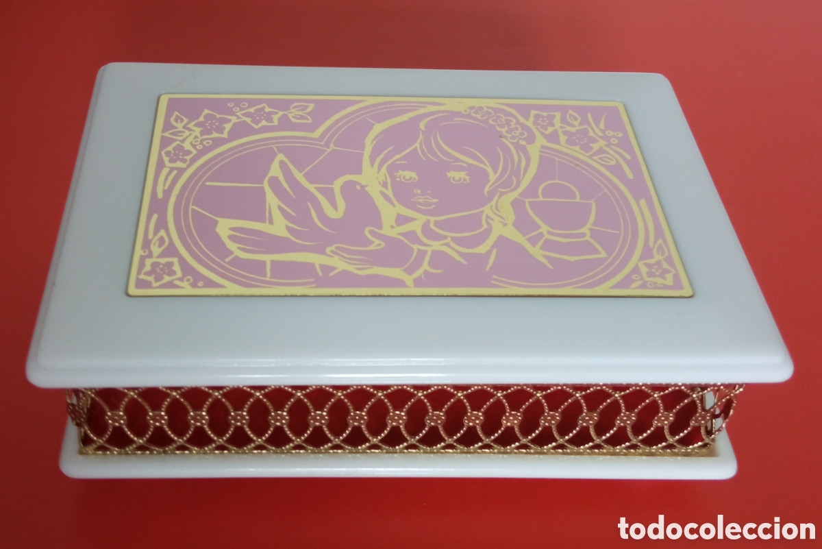 Cajas y cajitas met&aacute;licas: JOYERO REJILLA CON ESPEJO PRIMERA 1&ordf; COMUNI&Oacute;N.MAYSE 80'S.NUEVO.