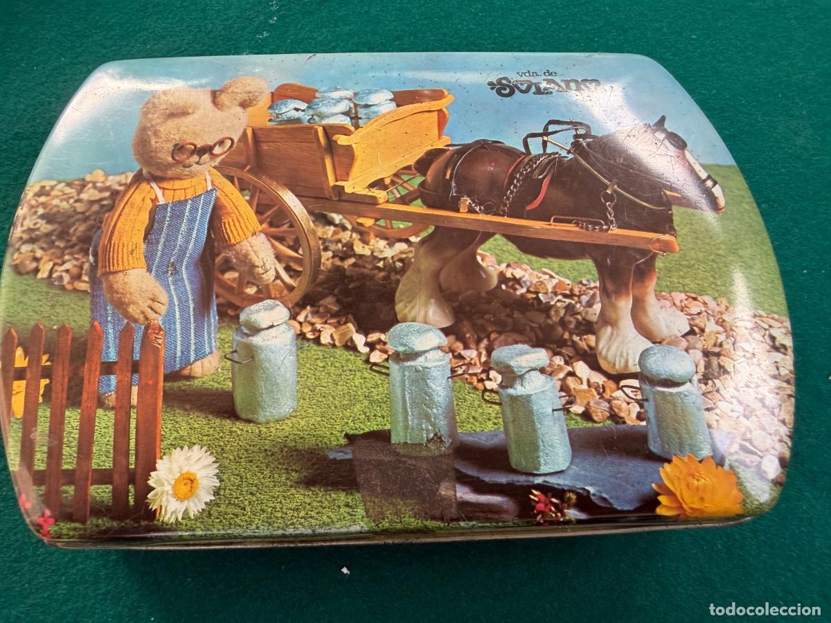 Cajas y cajitas met&aacute;licas: CAJA METALICA ANTIGUA VDA. DE SOLANO - DE CARAMELOS DE NATA Y MOKA SOLANO LOGRO&Ntilde;O