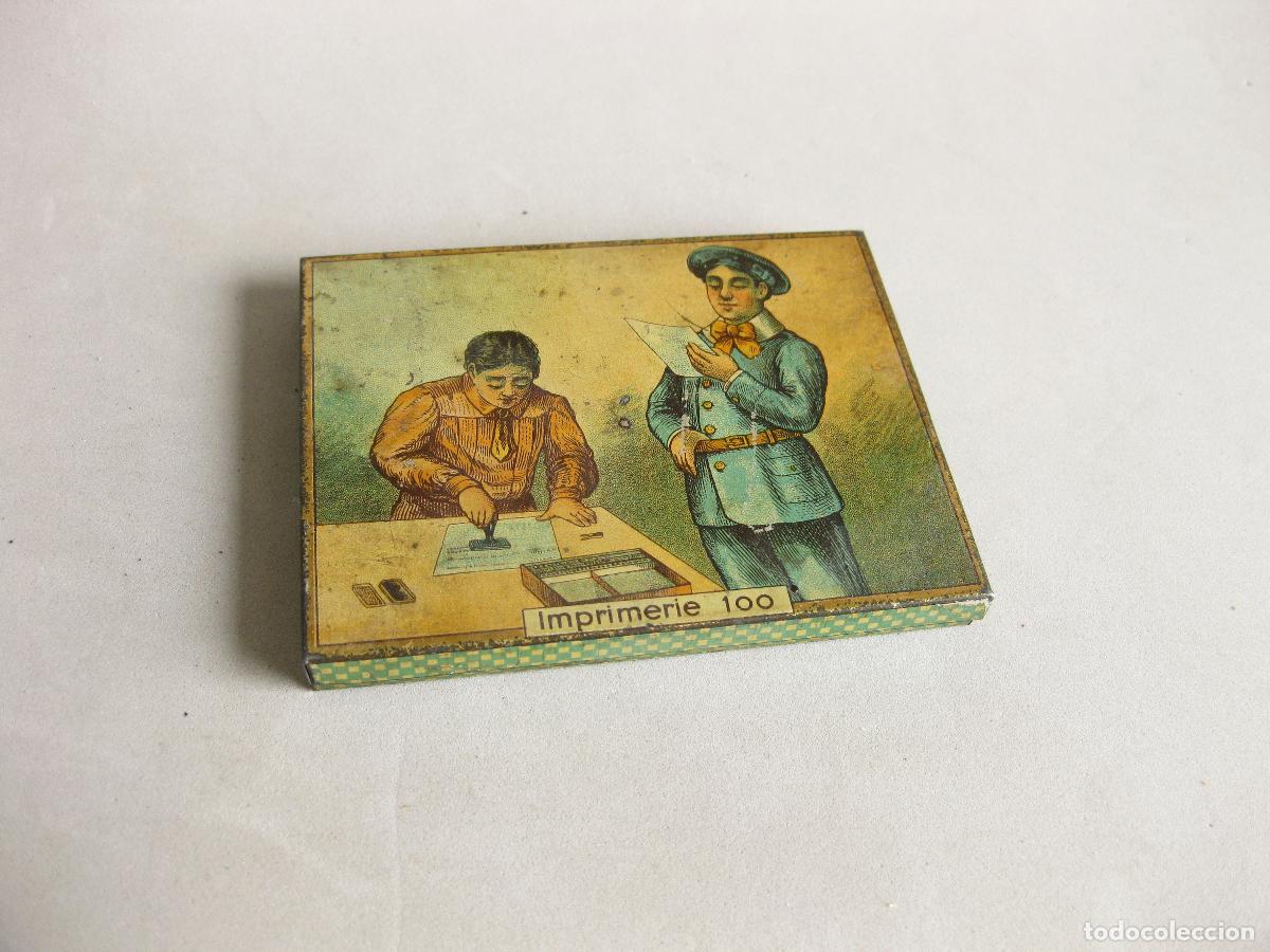 Cajas y cajitas met&aacute;licas: CAJA DE LATA LITOGRAFIADA DE IMPRENTA O IMPRENTILLA. IMPRIMERIE 100