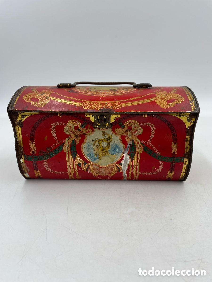 Cajas y cajitas met&aacute;licas: Antigua Caja hojalata. La Arabia. F&aacute;brica de chocolate Lucas Boticario. Ca&ntilde;averal C&aacute;ceres.